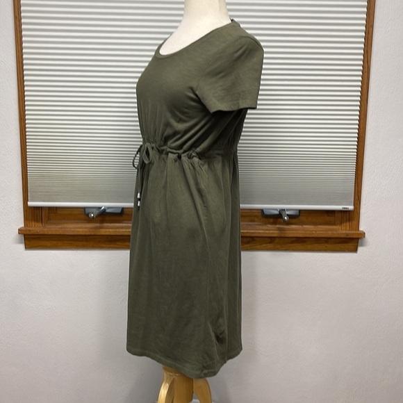 Mama Licious NWT Olive Ivy Green Annabell Short Sleeve Jersey Dress - Picture 5 of 11